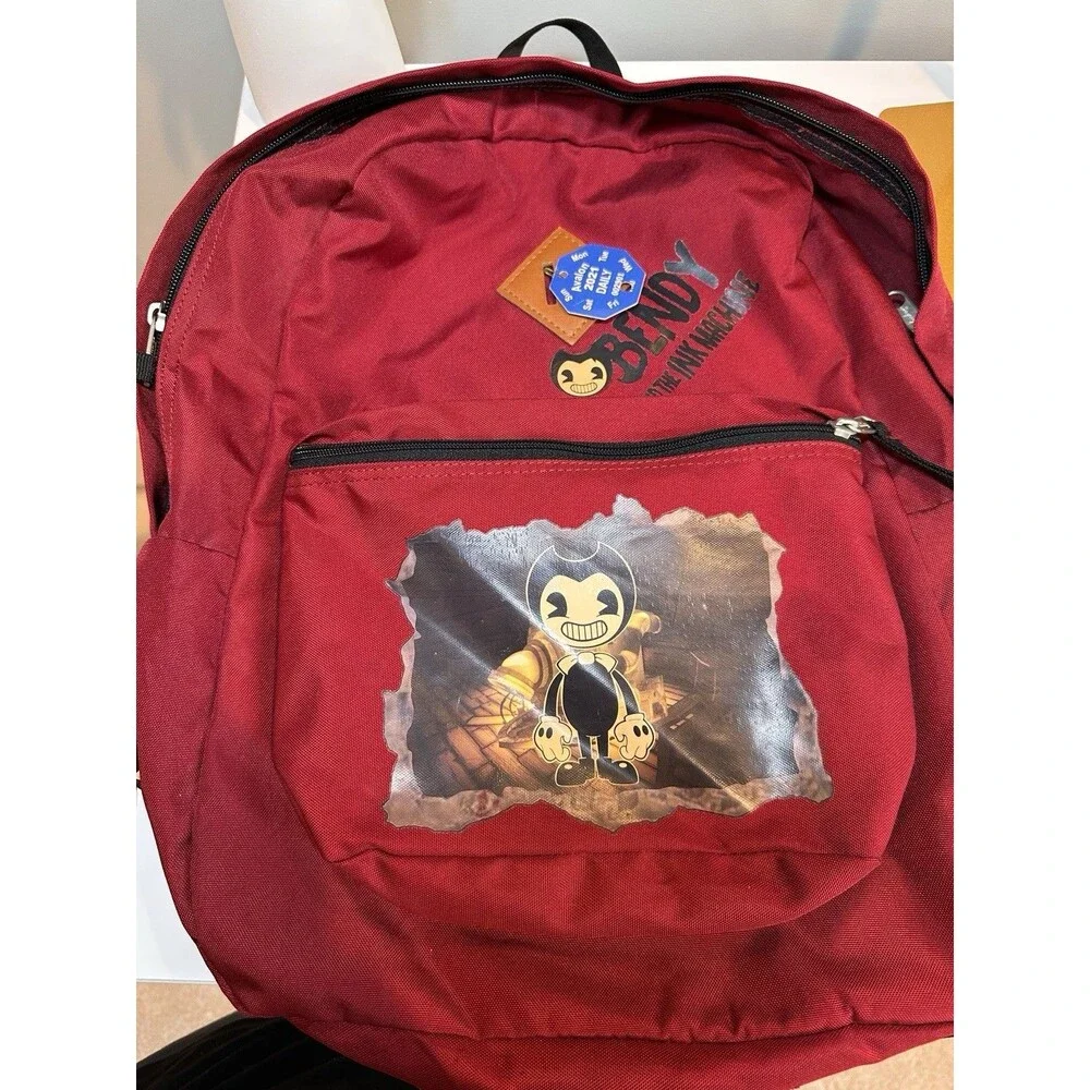 Hot Topic Bendy and The Ink Machine Red Graphic 15” Laptop Backpack
